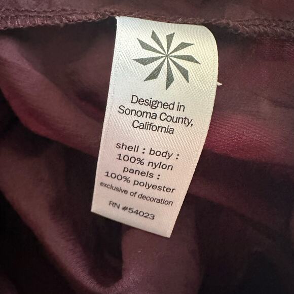 Athleta Stowe Hoodie Nylon Jacket Full Zip Purple Plum Large Windbreaker Pockets - Picture 7 of 8